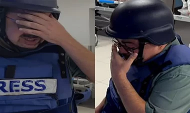 BBC-nin müxbiri Qəzzada baş verənlərə görə diz çöküb ağladı - VİDEO - FOTO