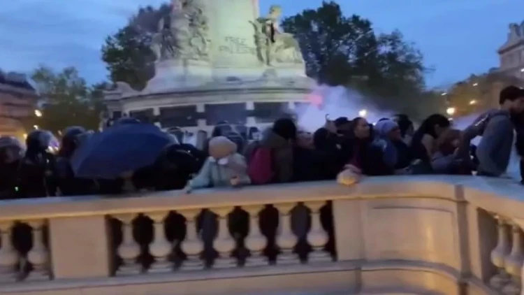 Fransa polisi Fələstinə dəstək aksiyasını bu yolla dağıtdı - FOTO