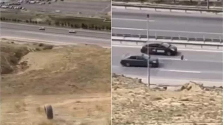 Yola təkər atan yeniyetmələr saxlanıldı - VİDEO - FOTO