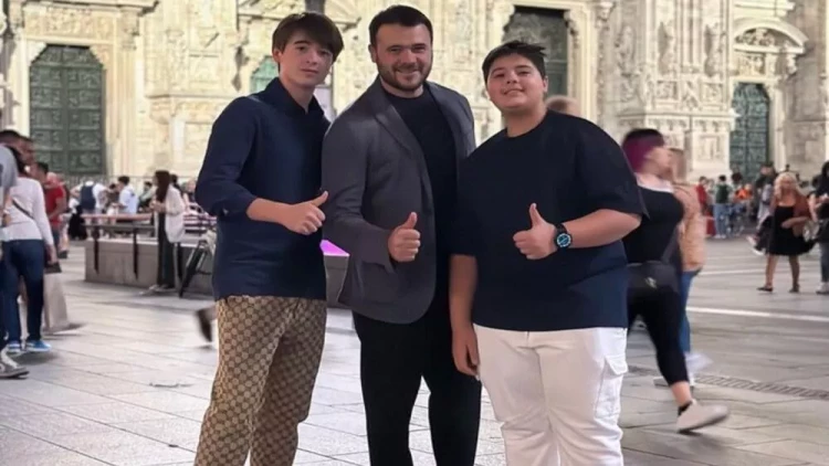 Emin Ağalarov əkizləri ilə İtaliyada - FOTOlar