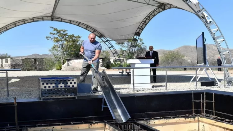 Prezident Zəngilan kəndinin təməlini qoyub - VİDEO - FOTO