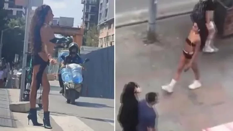 Küçədə bikinidə gəzən modelə kitab oxumaq cəzası verildi - VİDEO