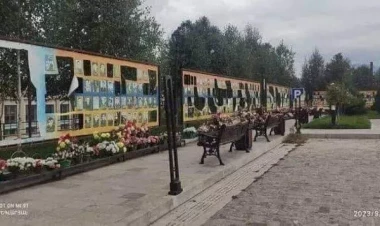 Xankəndidə terrorçuların fotoları sökülür - VİDEO - FOTO