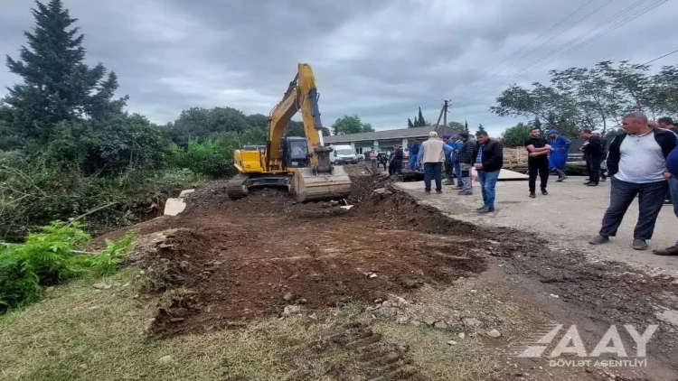 Astarada seldən dağılan körpü artıq işləkdir - FOTO