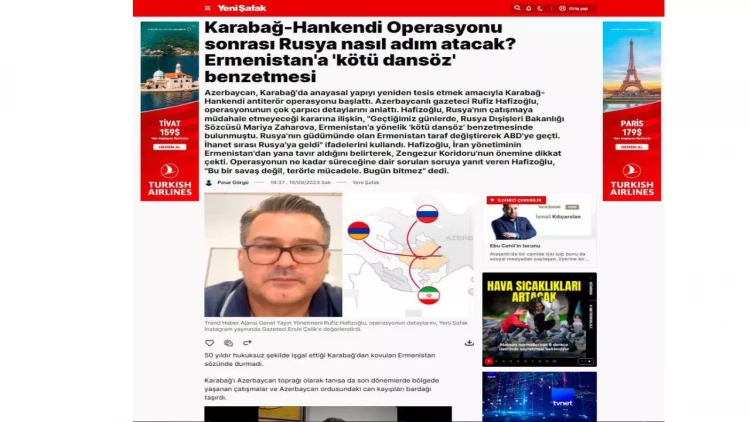 Qarabağda baş verənlər müharibə deyil - Rufiz Hafizoğlu