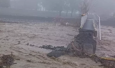 Zaqatalada körpünü sel apardı - FOTO