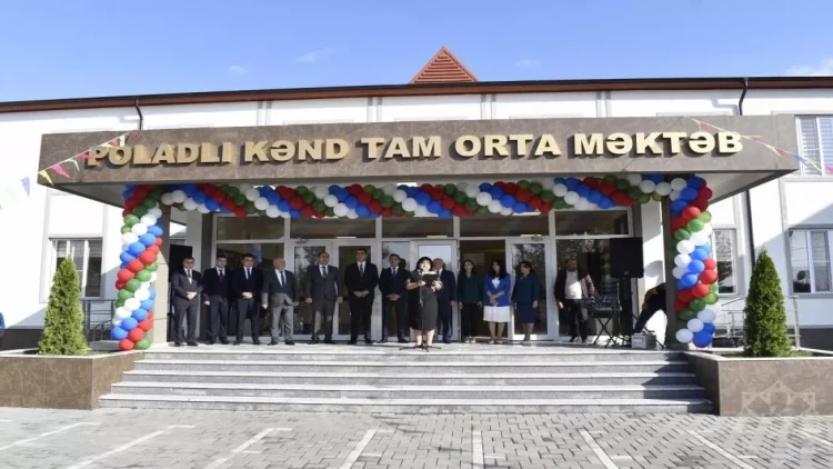 Heydər Əliyev Fondunun Ağcabədidə inşa etdiyi məktəb istifadəyə verildi - FOTO