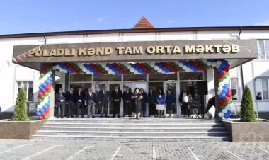 Heydər Əliyev Fondunun Ağcabədidə inşa etdiyi məktəb istifadəyə verildi - FOTO