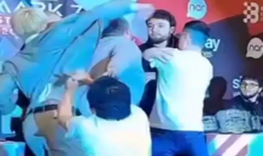 Yapon idmançı Bakıda azərbaycanlı aparıcıya hücum çəkdi - ANBAAN VİDEO