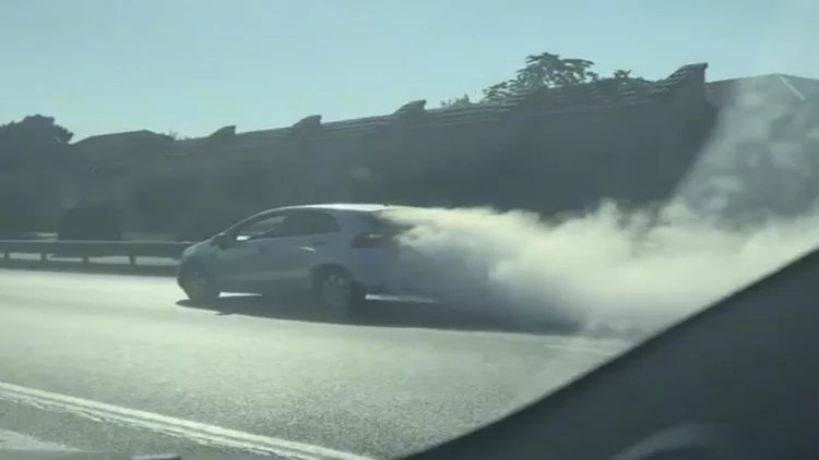 Bakıda qəribə görüntü - hava limanı yolunda... - VİDEO