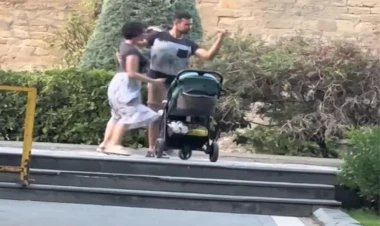 Bakının mərkəzində cütlükdən maraqlı rəqs - VİDEO