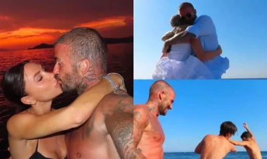 Devid Bekhem ailəsi ilə belə dincəlir - FOTO