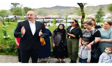 Prezident və birinci xanım Zabuxda sakinlərlə görüşüblər - VİDEO - FOTO