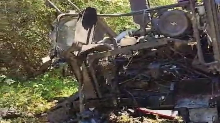 Xocalıda traktor minaya düşdü - FOTO