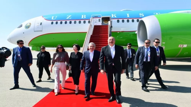 Özbəkistan Prezidenti Şavkat Mirziyoyev Füzuli rayonuna gəlib - VİDEO - FOTO