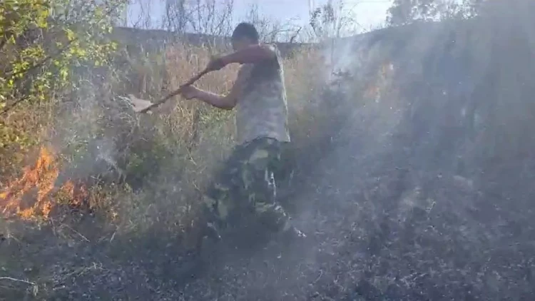 Şamaxıda dağlıq ərazi yanır - VİDEO - FOTO