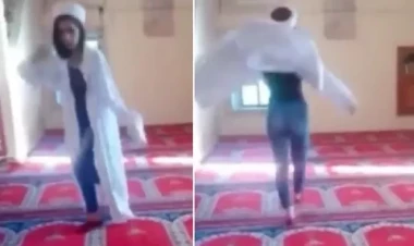 Məsciddə biabırçılıq: Gənc qız imam paltarı geyinib “hoqqa verdi” - VİDEO - FOTO