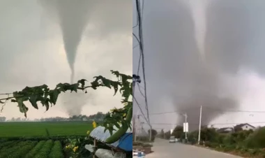 Çində güclü tornadonun vahiməli görüntüləri: Ölənlər və yaralananlar var - VİDEO