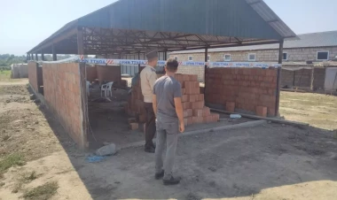 Oğuzda qanunsuz tikintinin qarşısı alınıb - VİDEO