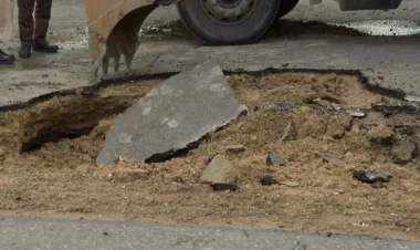 Bakıda yol çökdü - VİDEO