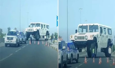 Dünyanın ən nəhəng avtomobilini yolda görənlər şoka düşdü – Polis müdaxilə etdi – VİDEO