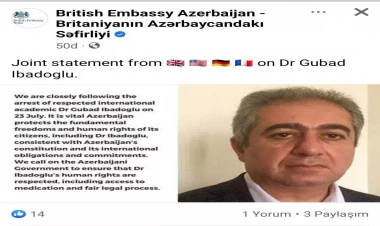 Qubad İbadoğlunun azadlığa buraxılmasını tələb edən səfirliklərə müraciət