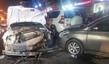 Bakıda zəncirvari qəza baş verib, yaralılar var - FOTO