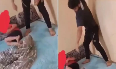 Ata balaca oğlunu kəmərlə vəhşicəsinə döydü - VİDEO