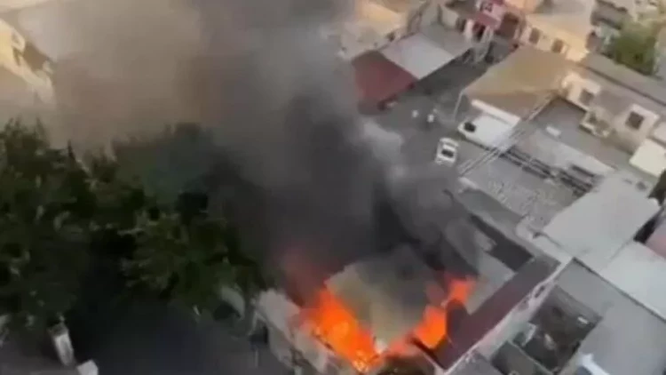 Yasamaldakı güclü yanğının ANBAAN VİDEOSU