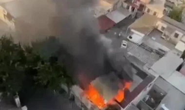 Yasamaldakı güclü yanğının ANBAAN VİDEOSU