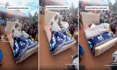 Qəribə toy adəti: Hamının gözü önündə yatağa girdilər - VİDEO