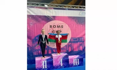 Azərbaycan gimnastları Romada qızıl medal qazanıblar - FOTO