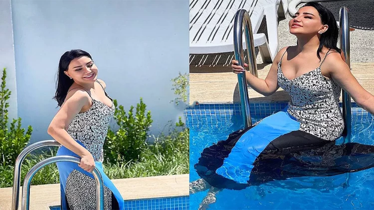 Əməkdar artist hovuza paltarla GİRDİ - FOTO