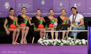 Azərbaycan komandası bədii gimnastika üzrə gənclər arasında dünya çempionatında bürünc medal qazanıb - FOTO