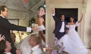 Milyarderin oğlu 6 illik sevgilisi ilə evləndi - FOTO