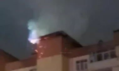 Hövsanda bina yandı - VİDEO
