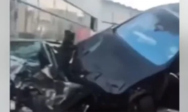 Bakıda qadın sürücünün törətdiyi qəzanın görüntüləri - VİDEO