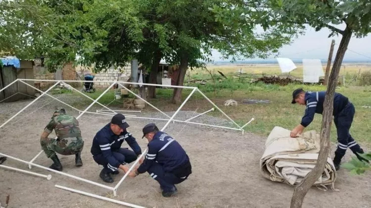 Qaxda evini sel aparan şəxs üçün çadır ev qurulub - VİDEO - FOTO