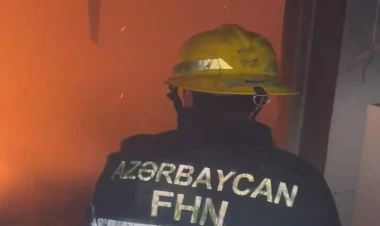 Nərimanovda ev yandı - Xəsarət alanlar var - VİDEO