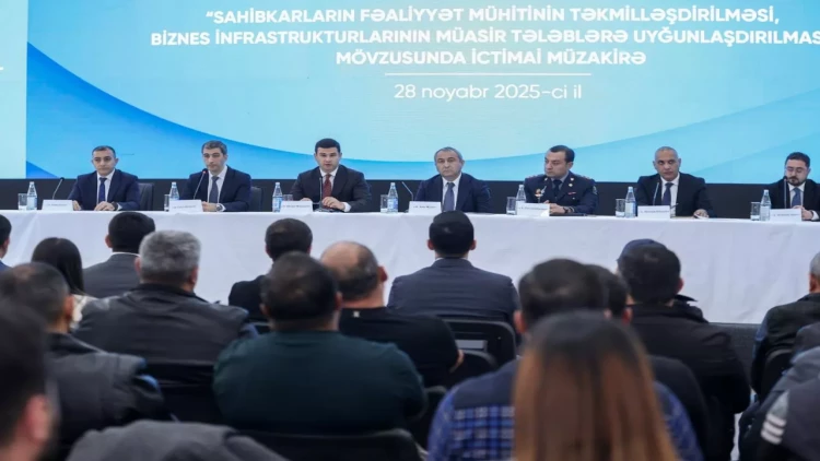 Sahibkarların fəaliyyət mühitinin yaxşılaşdırılması ilə bağlı ictimai müzakirə keçirilib - FOTO