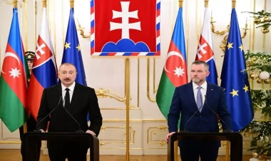 Azərbaycan və Slovakiya prezidentləri mətbuata bəyanatlarla çıxış ediblər - FOTO