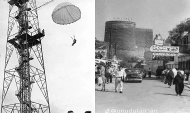 1900-cü illərdə Bakı - Paraşütdən atlama, trolleybus... - Nadir FOTOlar