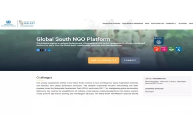 UNOSSC Qlobal Cənub QHT Platforması barədə məlumatları rəsmi saytında yerləşdirib