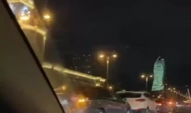 Heydər Əliyev prospektində zəncirvari qəza oldu - VİDEO