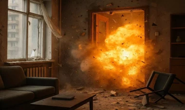 Gəncədə bir-birinaə bitişik üç evdə yanğın baş verib - FOTO