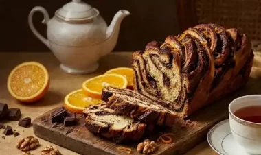 Vitrinləri kölgədə qoyacaq ləzzət: Şokoladlı və portağallı babka