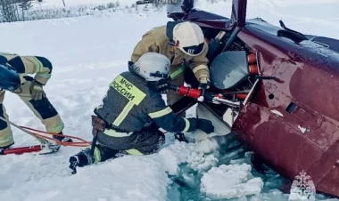 Rusiyada helikopter qəzaya uğradı - Ölən var - VİDEO